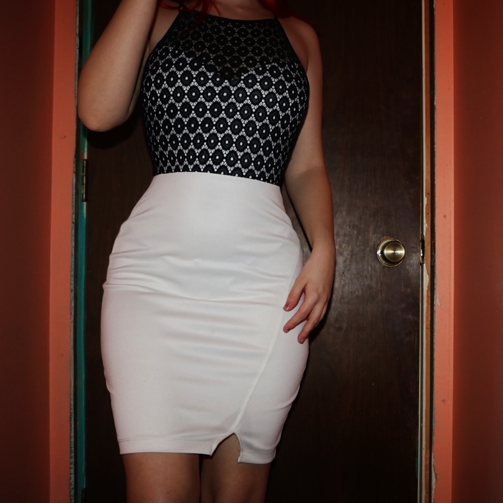Black and White bodycon dress!